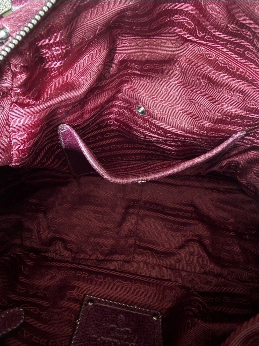 Prada Women's Burgundy Plum Leather Satchel